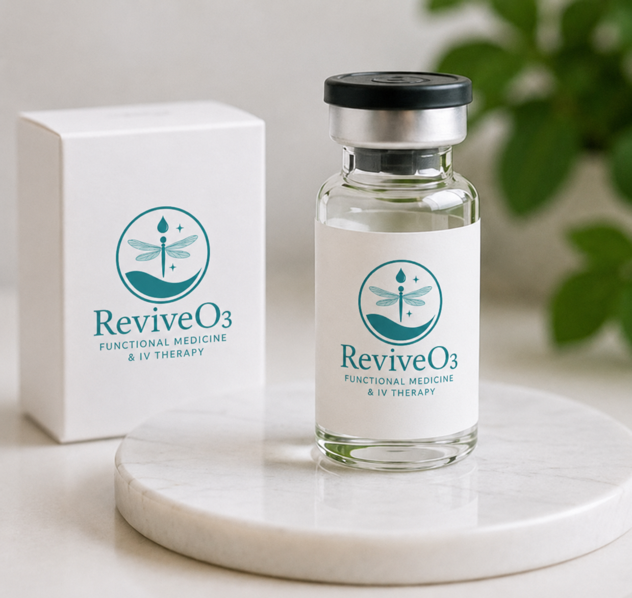 ReviveO3 peptide therapy vial and packaging